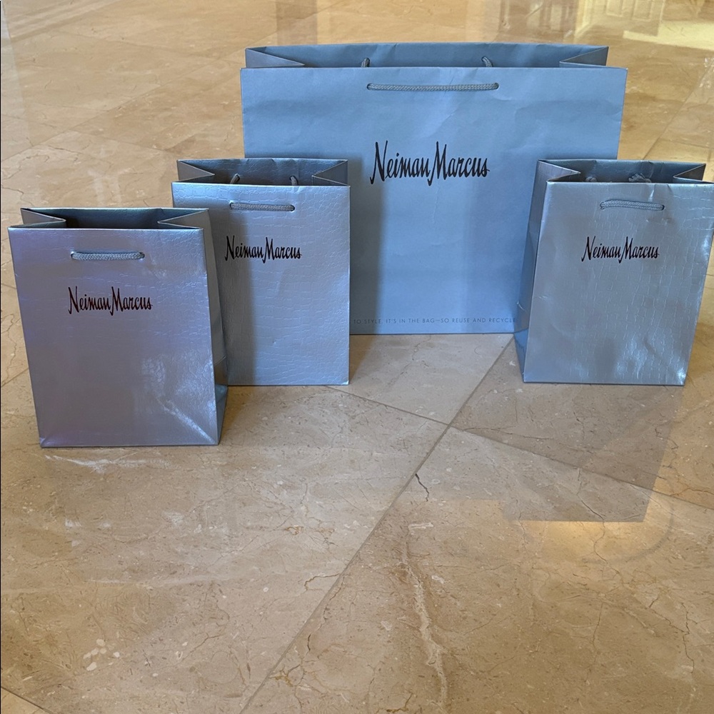 Neiman Marcus Metallic Silver Gift Bags